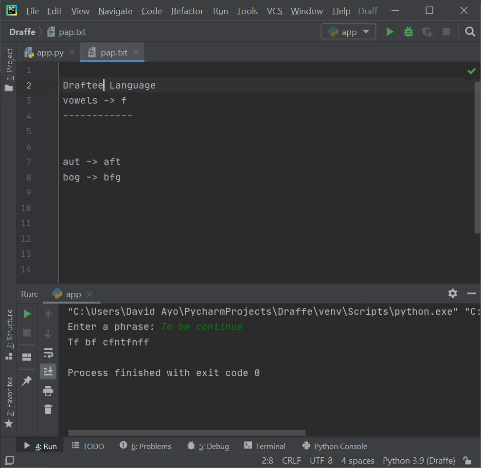 using python to build an app