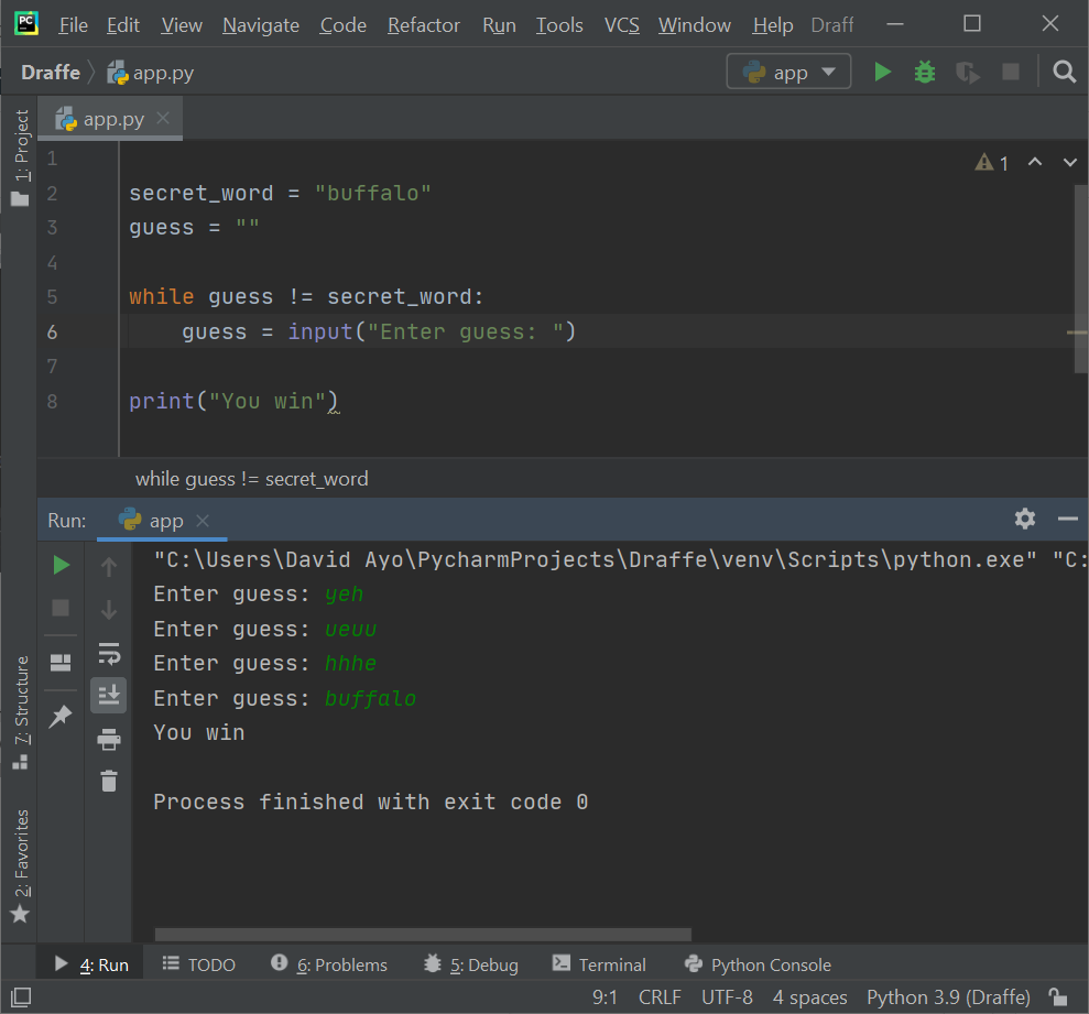 develop python application