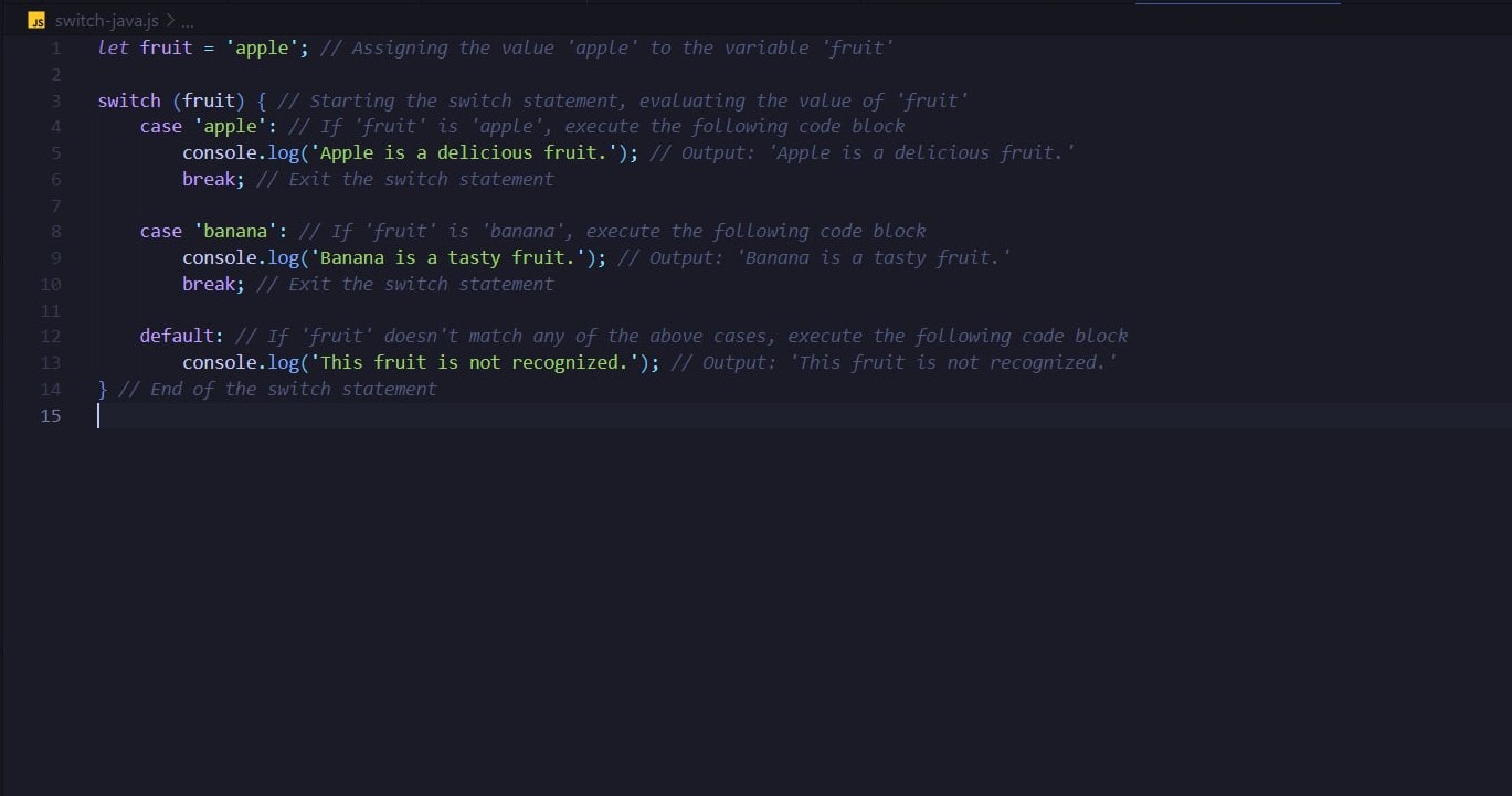 JavaScript Switch Statement: A Comprehensive Guide to Conditional Logic in JavaScript Programming